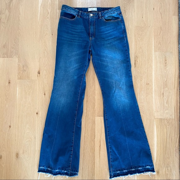 MANGO | High Rise Flare Released Hem Jean Pants - Picture 2 of 9